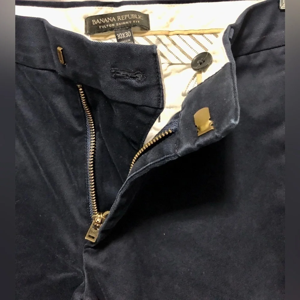 🪽Banana Republic Navy Fulton skinny fit preppy pants